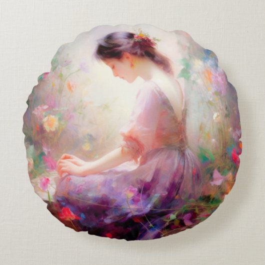 花の夢 ラウンドクッション (正面)