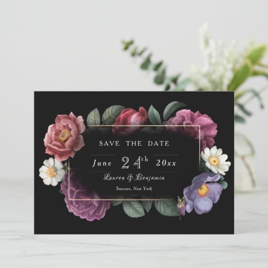 花の夢 保存日発表 招待状 (スタンド正面)