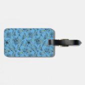 花の大柄の名パーソナライズされた前 ラゲッジタグ (裏面横)