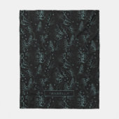 花の大柄の灰色のパーソナライズされた名前 フリースブランケット (正面)