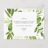 「花の女の子になってくれないか」というプロポーザルのカード 案内ポストカード (裏面)