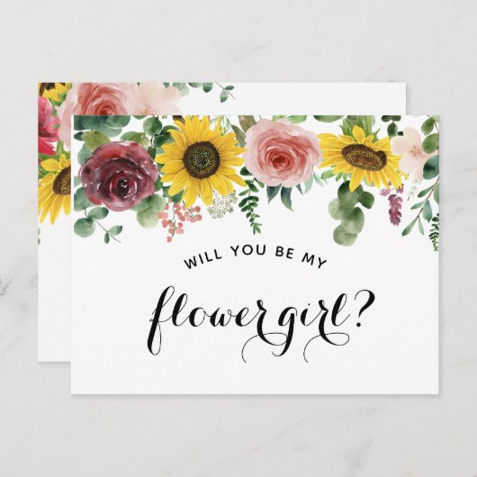 「花の女の子になってくれないか」というプロポーザルのカード 案内ポストカード (正面/裏面)