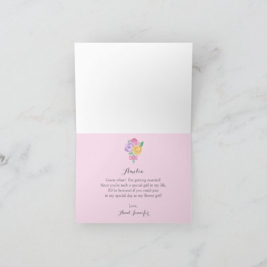 「花の女の子になってくれないか？」 グリーティングカード 招待状 (内部)