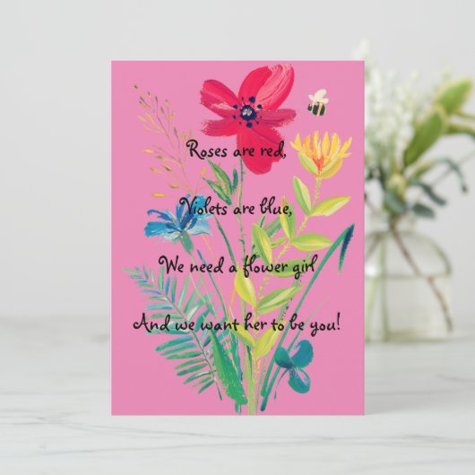 『花の女の子になる』|花娘のプロポーズカード 招待状 (スタンド正面)