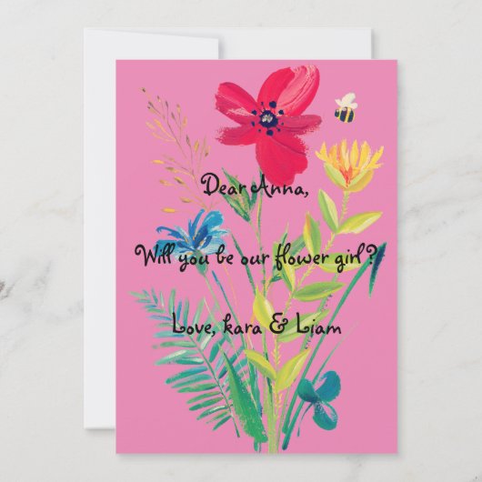 『花の女の子になる』|花娘のプロポーズカード 招待状 (裏面)