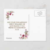 花の女の子のカードにパーソナライズされたなる インビテーションポストカード (裏面)