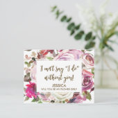 花の女の子のカードにパーソナライズされたなる インビテーションポストカード (スタンド正面)