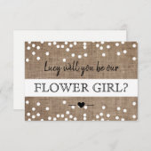 花の女の子のカードを頼む 招待状 (正面/裏面)