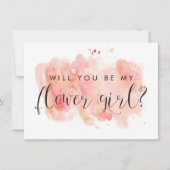 花の女の子のカードを頼む 招待状 (正面)