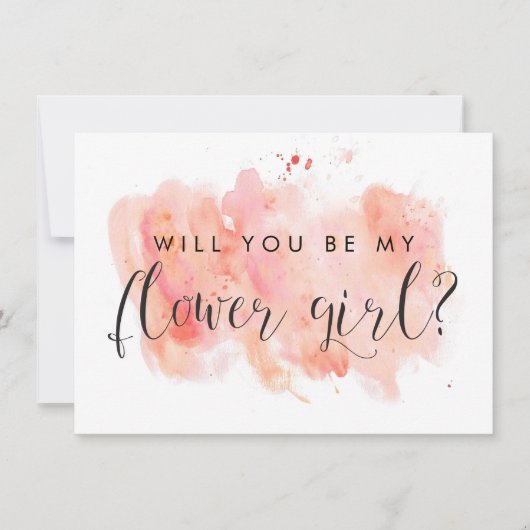 花の女の子のカードを頼む 招待状 (正面)