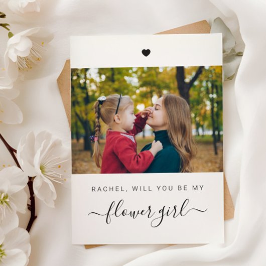 花の女の子のブライダルパーティ カード