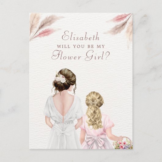 花の女の子のブライダルパーティ ポストカード (正面)