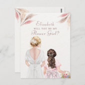 花の女の子のブライダルパーティ ポストカード (正面/裏面)