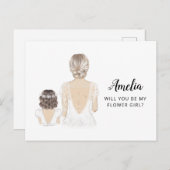 花の女の子のプロポーザルのはがき ポストカード (正面/裏面)