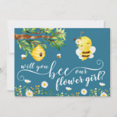 花の女の子のプロポーザルのカード 招待状 (正面)