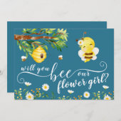 花の女の子のプロポーザルのカード 招待状 (正面/裏面)