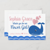花の女の子のプロポーザルWhale 招待状 (正面/裏面)