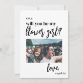 花の女の子のプロポーズ写真を撮る 招待状 (正面)