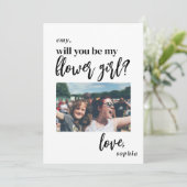 花の女の子のプロポーズ写真を撮る 招待状 (スタンド正面)