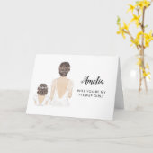 花の女の子のプロポーズ折り畳みカード カード (黄色い花)