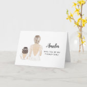 花の女の子のプロポーズ折り畳みカード カード (黄色い花)