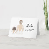 花の女の子のプロポーズ折り畳みカード カード (正面)