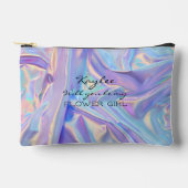 花の女の子のホログラムフェイクか アクセサリーポーチ (正面)