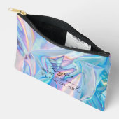 花の女の子のホログラムフェイクか アクセサリーポーチ (見開き)