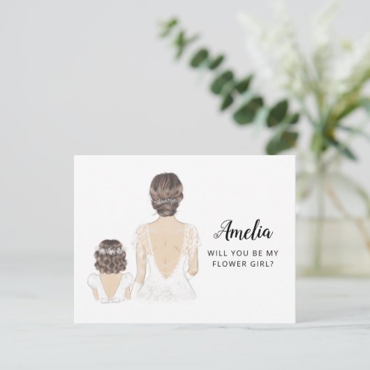 花の女の子の提案のポストカード ポストカード (スタンド正面)