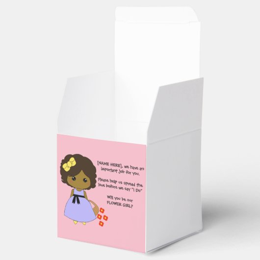 花の女の子の提案ギフトボックス – Brunette フェイバーボックス (オープン)