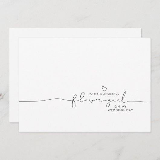 花の女の子の朝結婚にかわいいメッセージへ (正面/裏面)