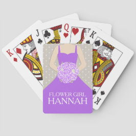 花の女の子の紫結婚の名の遊カード トランプ