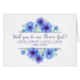 花の女の子の青いカードを作ってくれないか