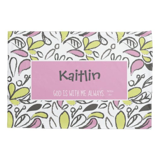 『花の女の子は神と共お洒落に』 枕カバー (裏面)