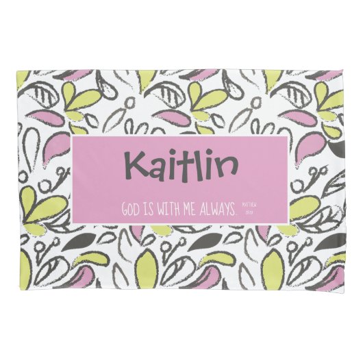 『花の女の子は神と共お洒落に』 枕カバー (正面)