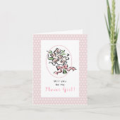 花の女の子は？ピンクの花束 カード (正面)