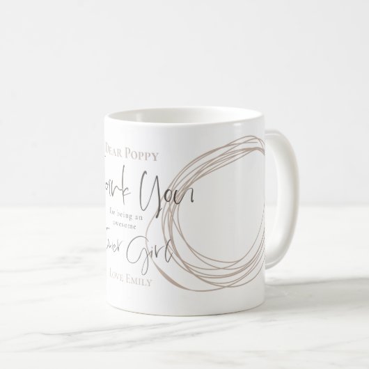 花の女の子ギフトをありがとう コーヒーマグカップ (正面右)