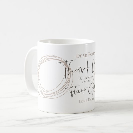 花の女の子ギフトをありがとう コーヒーマグカップ (正面左)