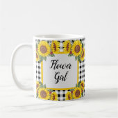 花の女の子ギフト – ひまわりパーソナライズされたのマグカップ コーヒーマグカップ (左)