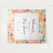 花の女の子ベビーシャワー写真撮影用背景 タペストリー (正面(横))