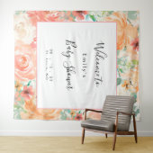 花の女の子ベビーシャワー写真撮影背景 タペストリー (インサイチュ(横))