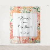 花の女の子ベビーシャワー写真撮影背景 タペストリー (正面)