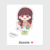 花の女の子 シール (シート)