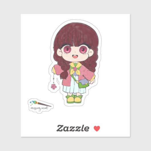 花の女の子 シール (シート)