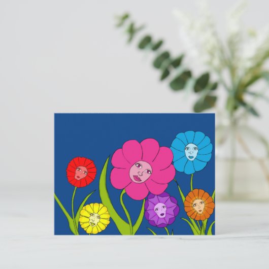 花の女の子 ポストカード (スタンド正面)