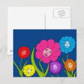 花の女の子 ポストカード (正面/裏面)