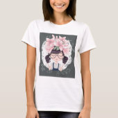 花の女の子 Tシャツ (正面)