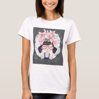 花の女の子 Tシャツ