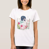 花の女の子 Tシャツ (正面)