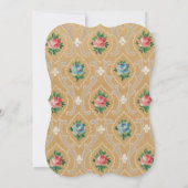 花の女の赤ちゃんの誕生の発表の写真カード 案内状 (裏面)